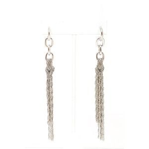 Chain Dangle Earrings Silvertone